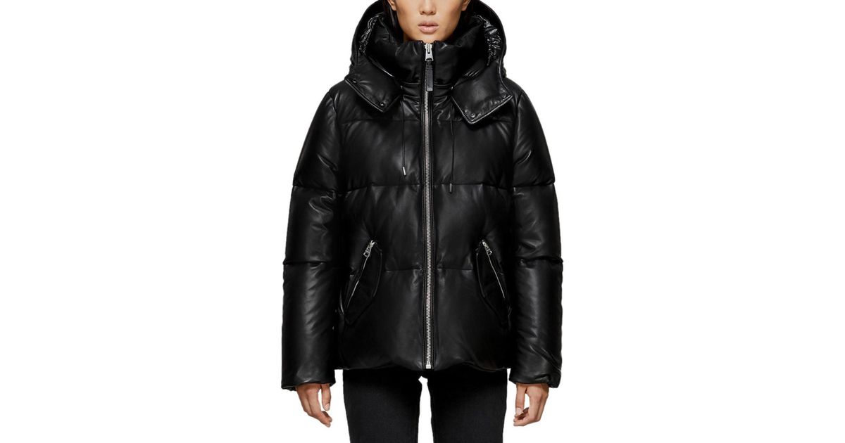 mackage leather puffer