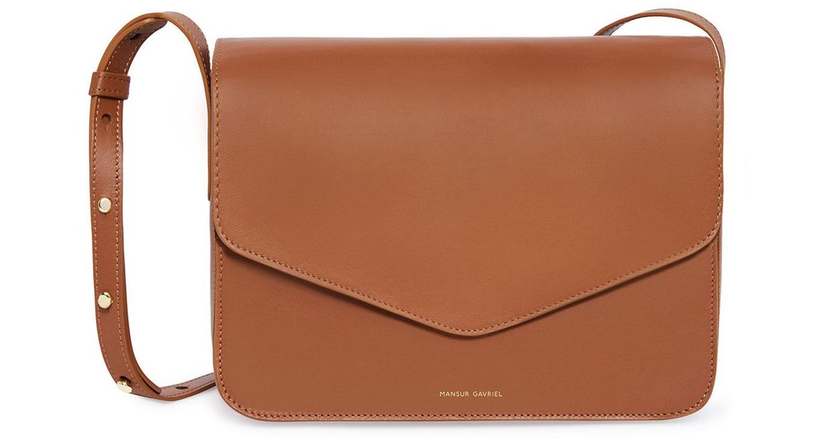 Mansur Gavriel Brown Calf Leather Envelope Crossbody Bag