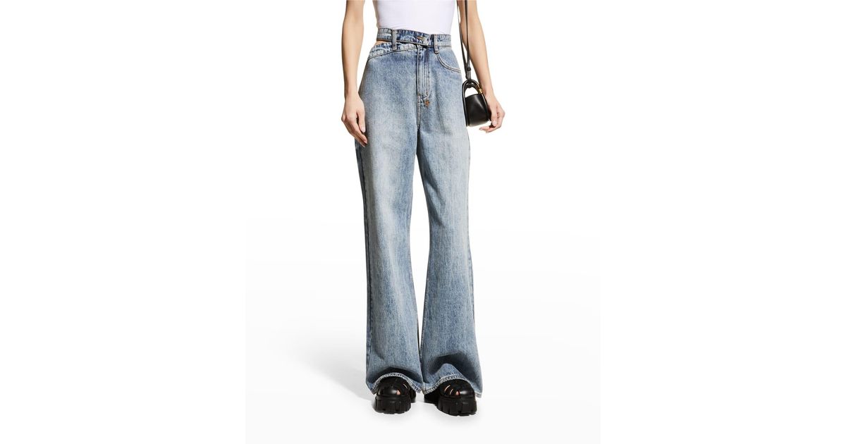 Ksubi Wide-leg Asymmteric Cut-out Waist Jeans in Blue | Lyst