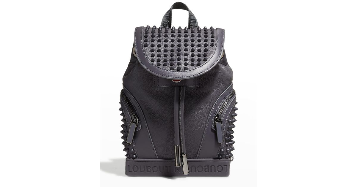 Explorafunk small - Backpack - Calf leather and spikes - Black