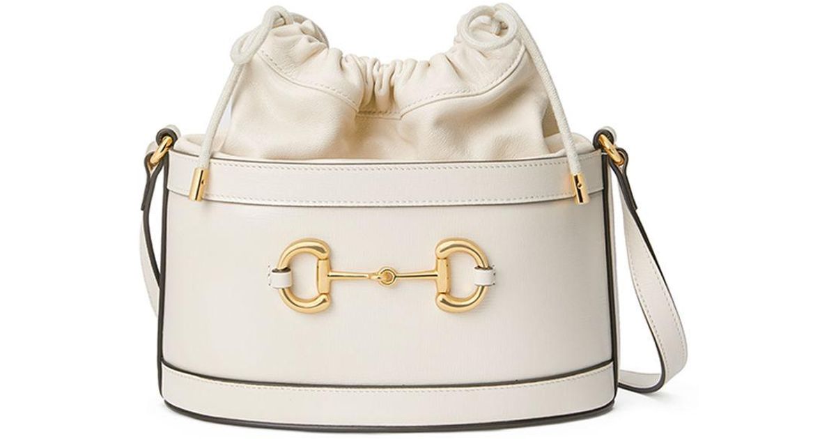 Gucci 1955 Horsebit Mini Leather Shoulder Bag in White - Lyst