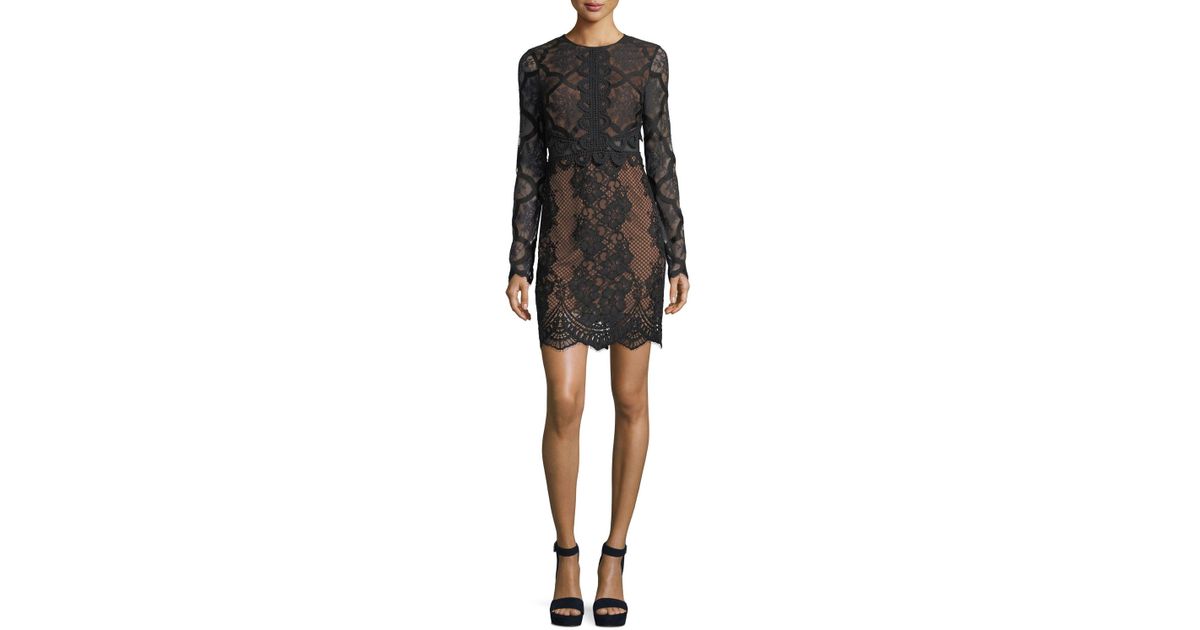 long sleeve lace cocktail dress