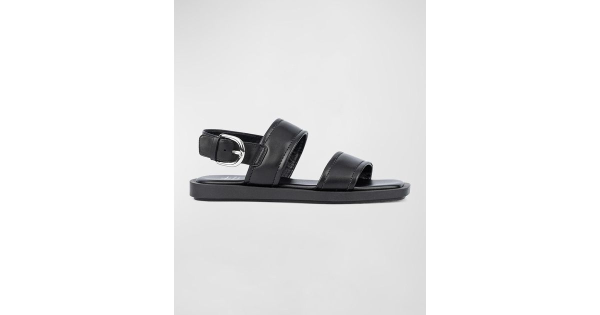 Aquatalia Joni Leather Sporty Slingback Sandals in Black Lyst