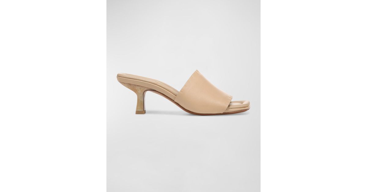 Vince Ceil Leather Mule Sandals in White | Lyst