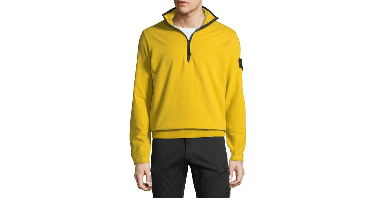 yellow quarter zip sweatshirt