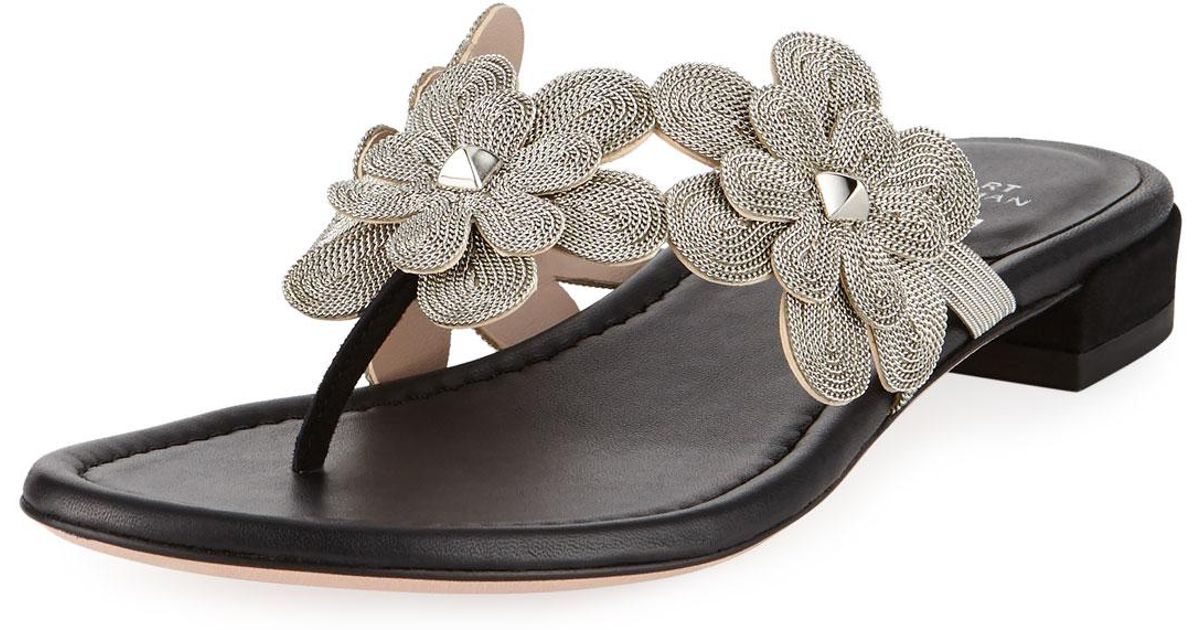 stuart weitzman black flat sandals