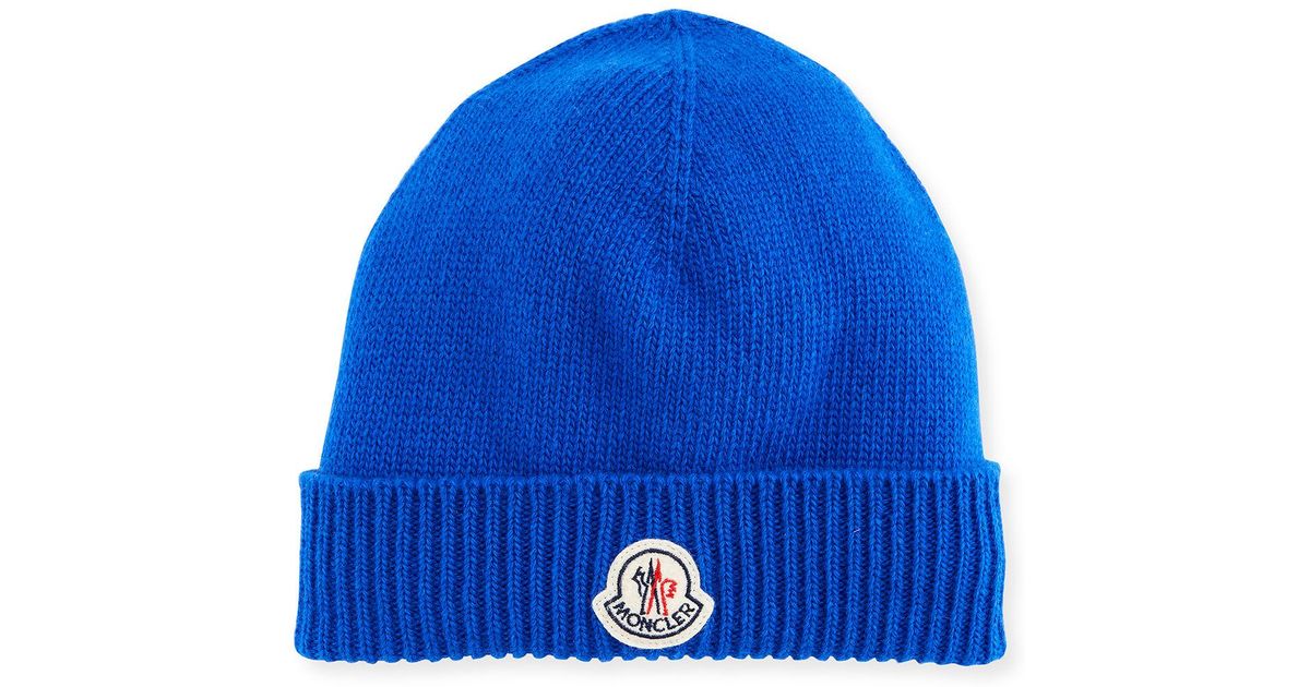 blue moncler hat