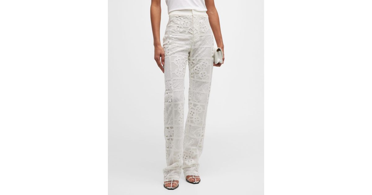 Alexis Nate Floral Lace Straightleg Suiting Pants in White Lyst