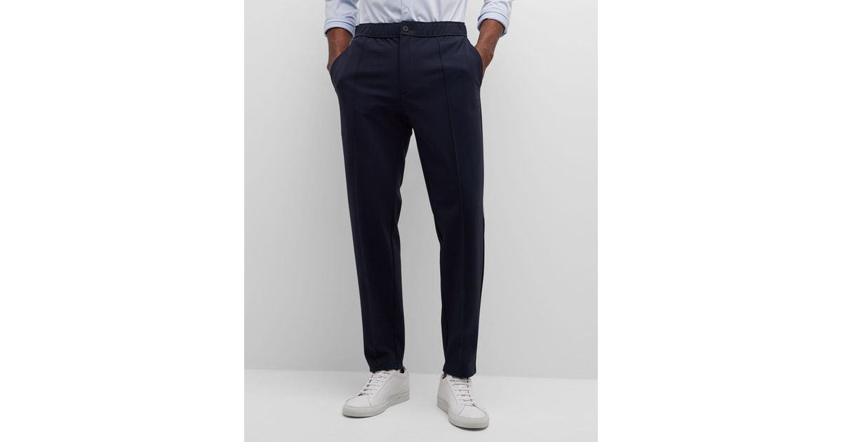 Theory Zaine Precision Ponte Straight-leg Pants in Blue for Men | Lyst