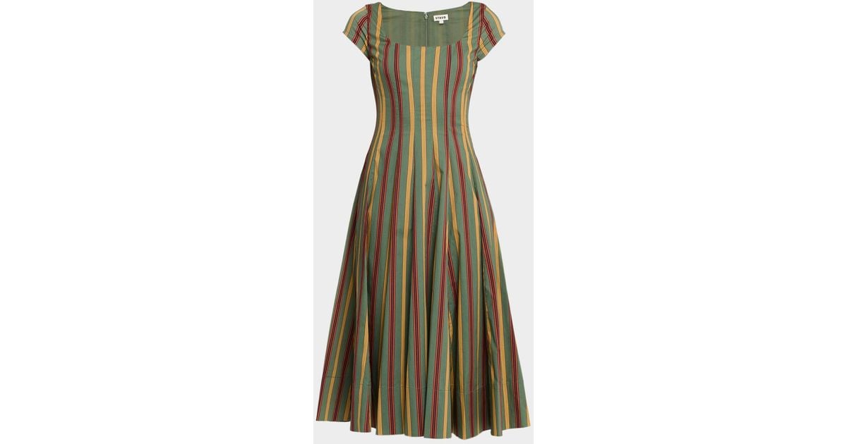 staud wells dress green STAUD CASSIE DRESS GARDEN GREEN
