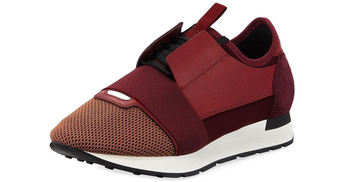 burgundy balenciaga runners