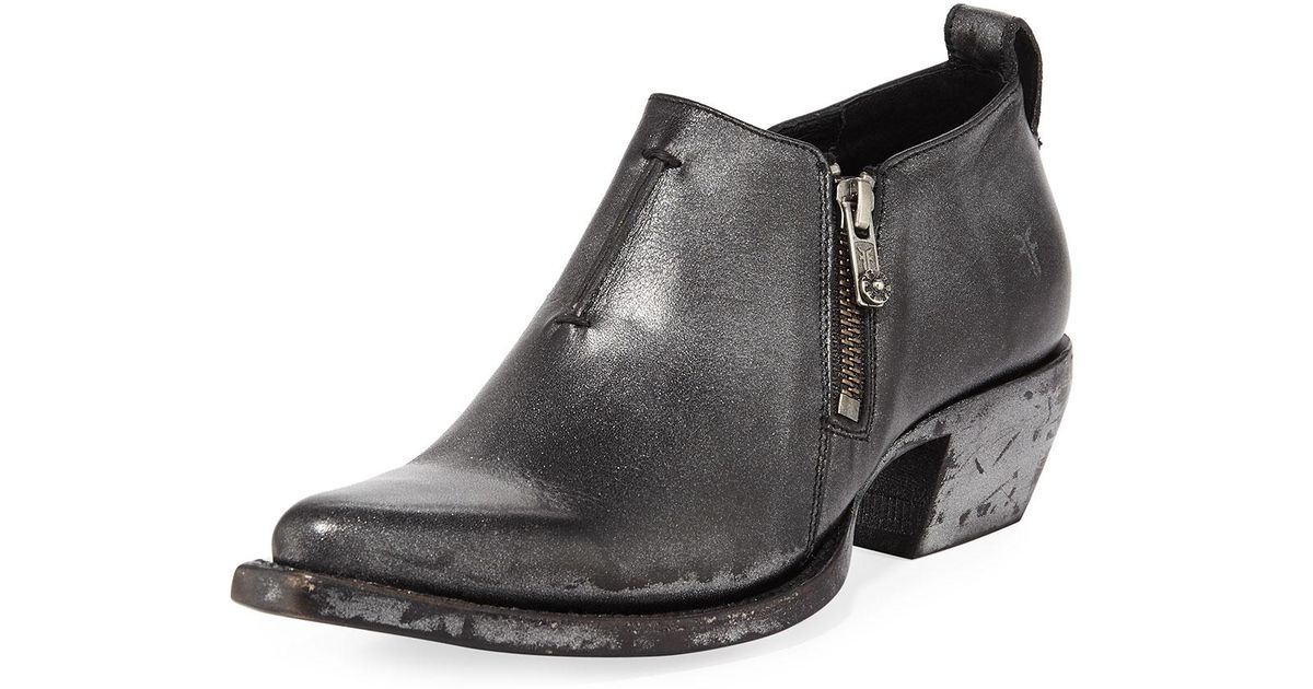frye sacha zip leather bootie