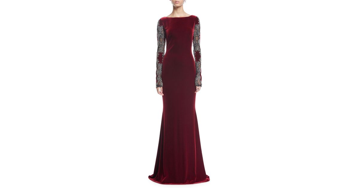 badgley mischka velvet dress
