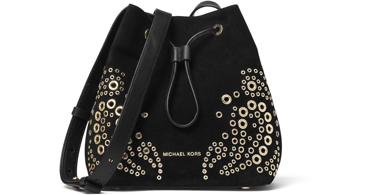 michael kors suede bucket bag