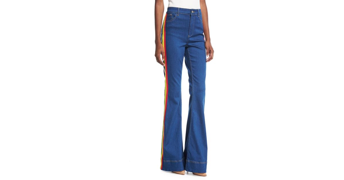 rainbow bell bottom jeans