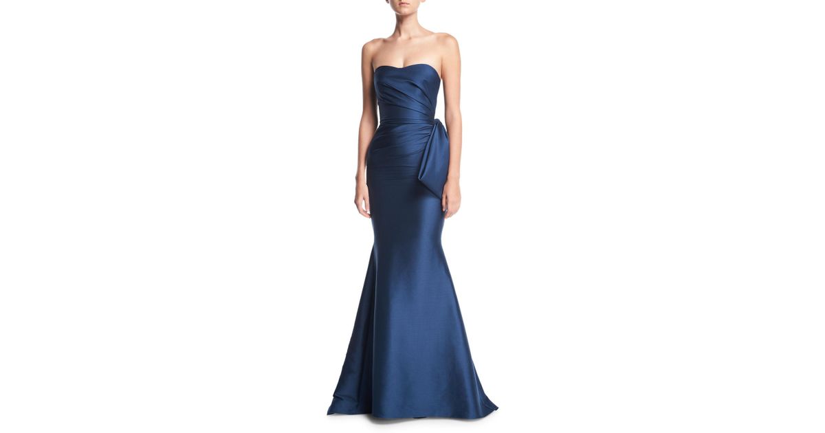 badgley mischka strapless gown