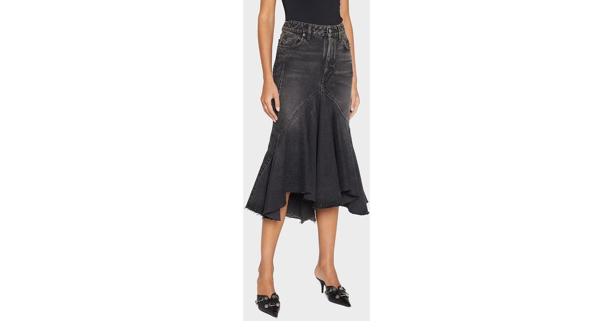 Balenciaga Japanese Denim Mermaid Skirt in Black | Lyst
