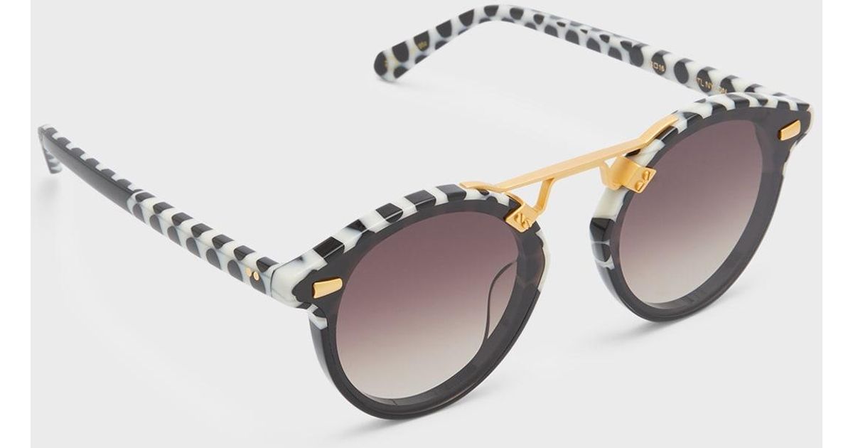 Krewe Stl Nylon Round Acetate Aviator Sunglasses Lyst