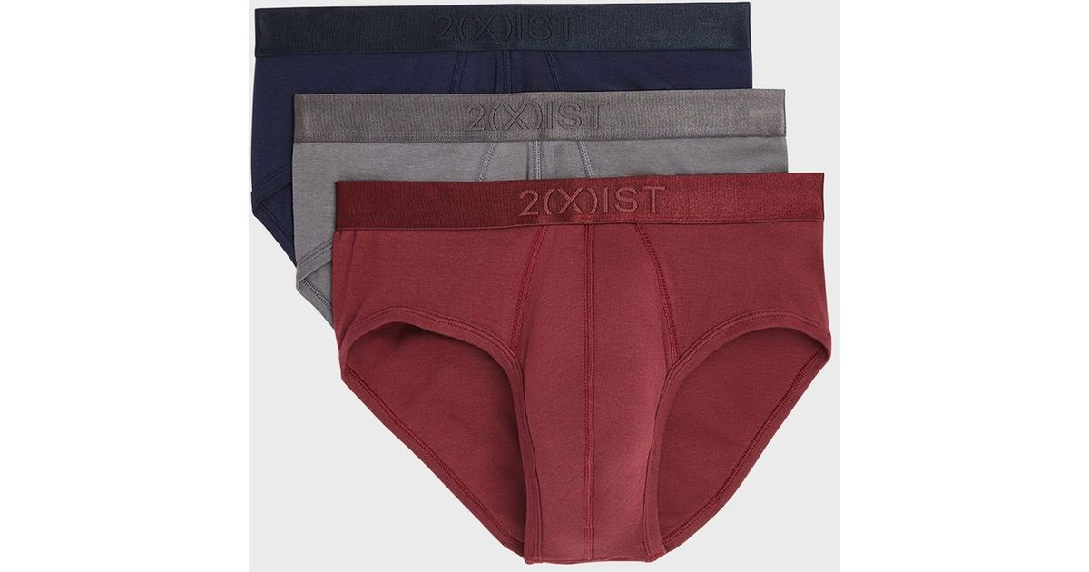 2xist 3-pack Pima Cotton Contour Pouch Briefs in Red for Men | Lyst