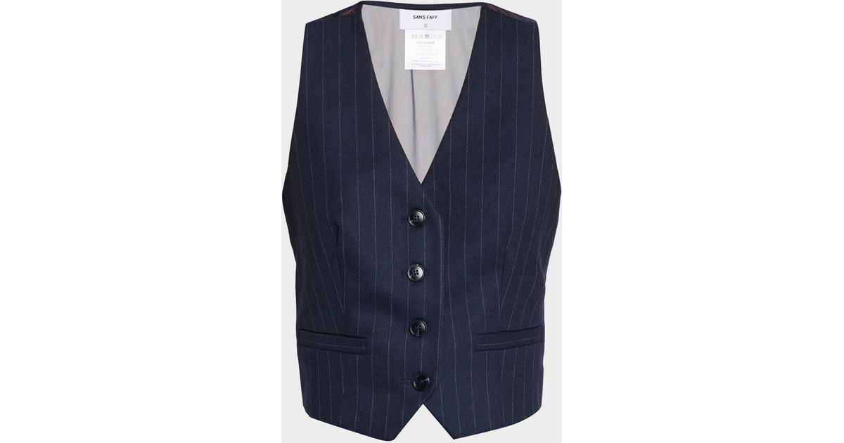 Sans Faff Atlas Twill Vest in Blue | Lyst
