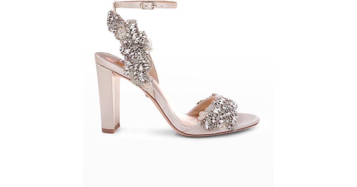 Badgley Mischka Libby Embellished Ankle-wrap High-heel Sandals in Pink ...