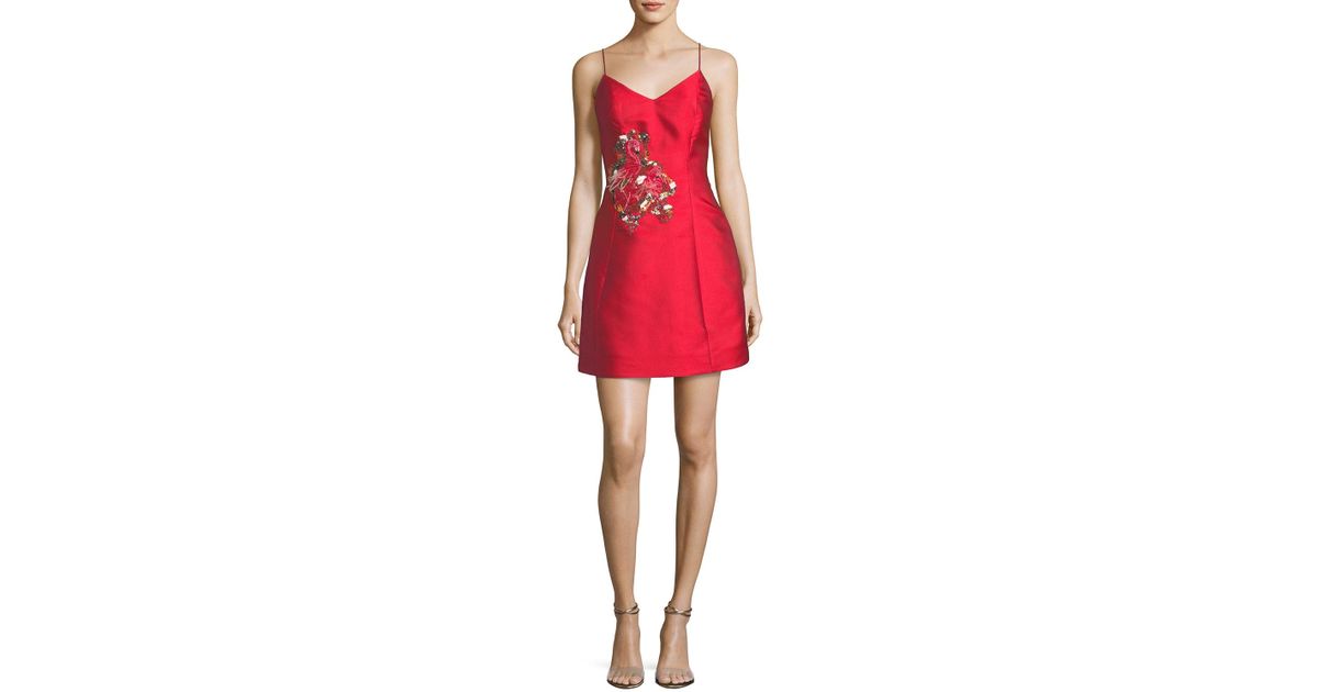bright red cocktail dress