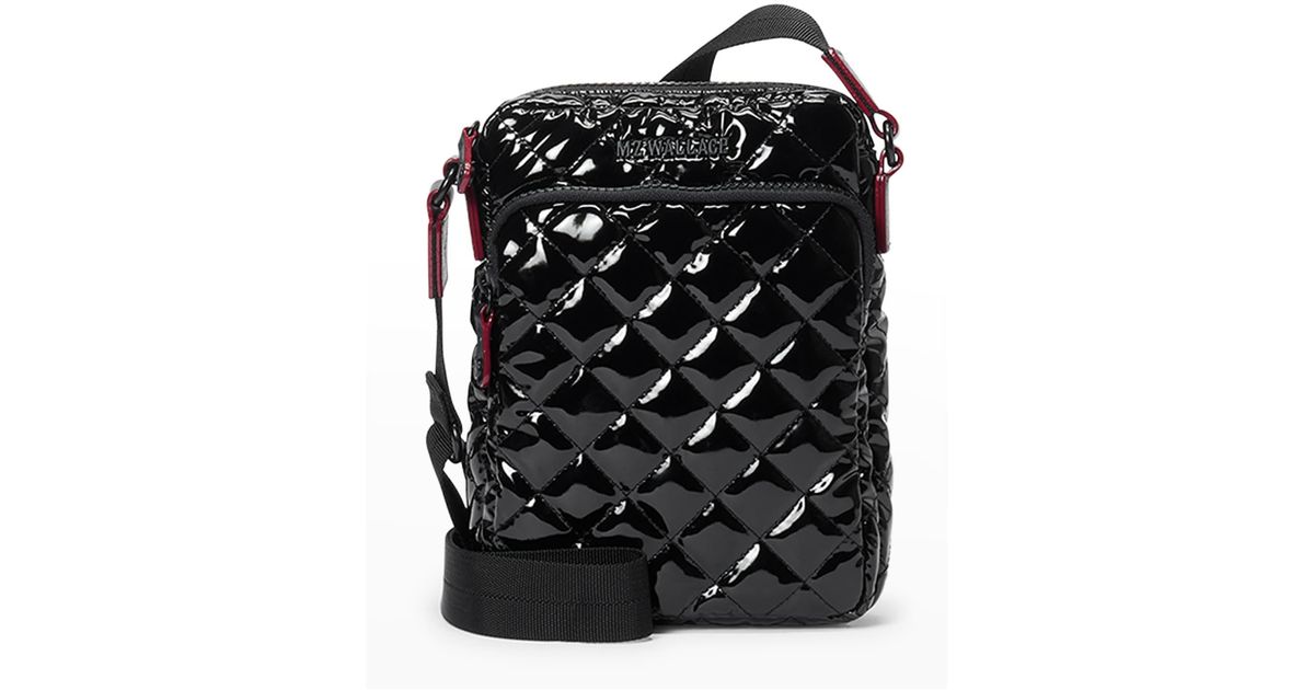 MZ Wallace Metro Patent Quilted Crossbody Bag in Black Lyst