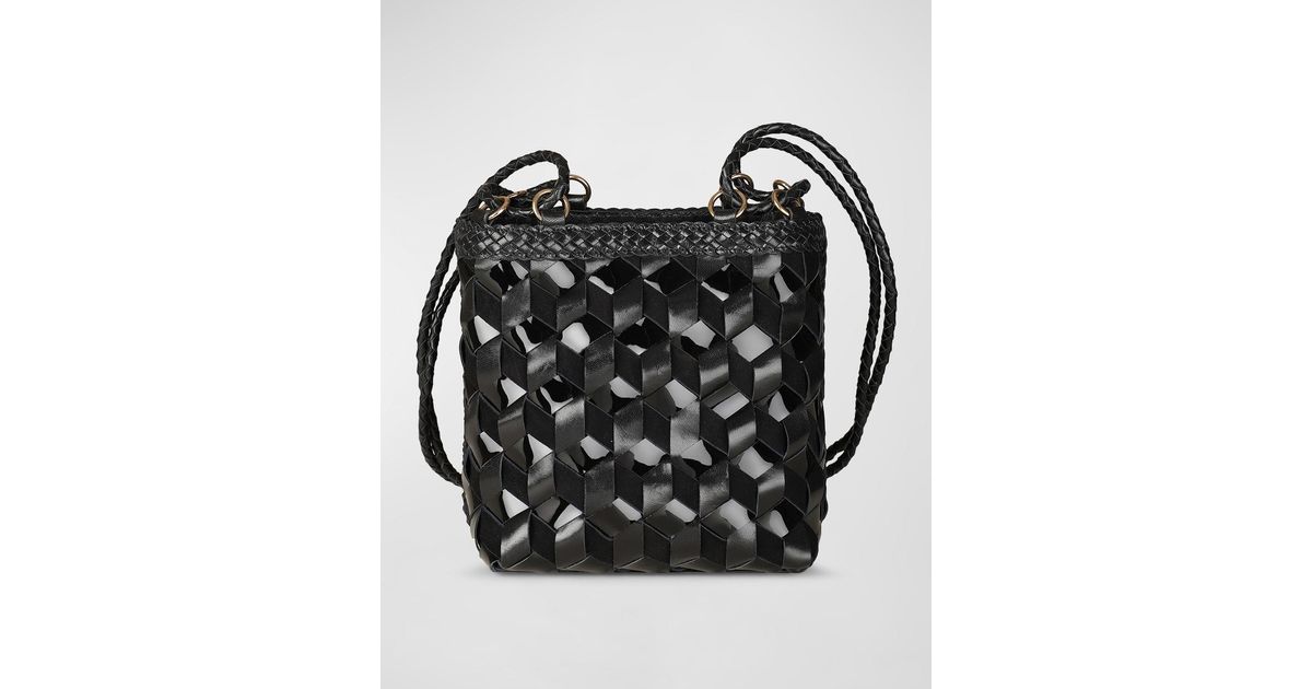 Rafe New York Annick Woven Leather Bucket Crossbody Bag in Black Lyst