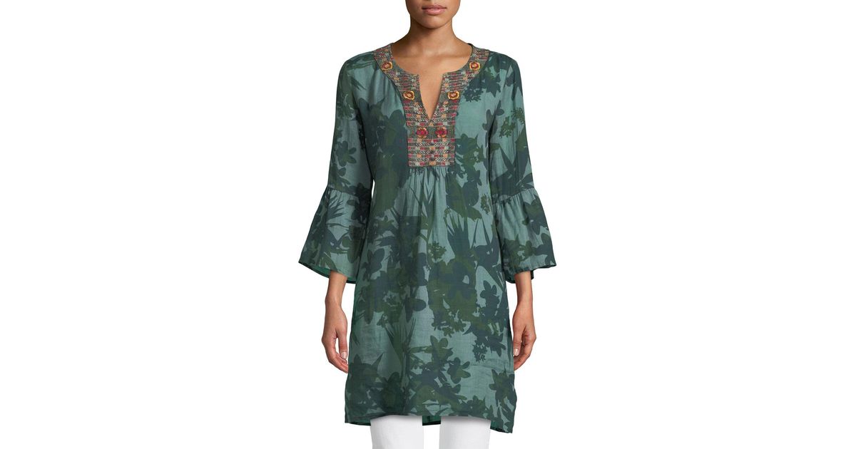 johnny was flare sleeve tunic dress