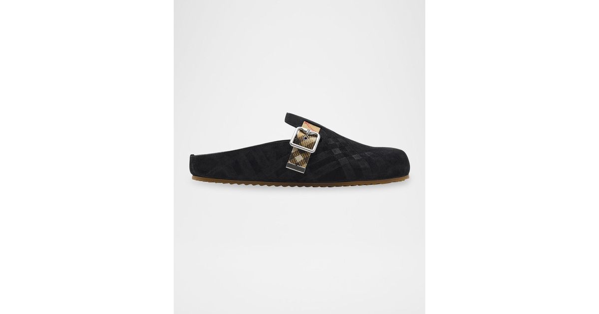 Urchin Clogs in Suede with Check Pattern main image 1
