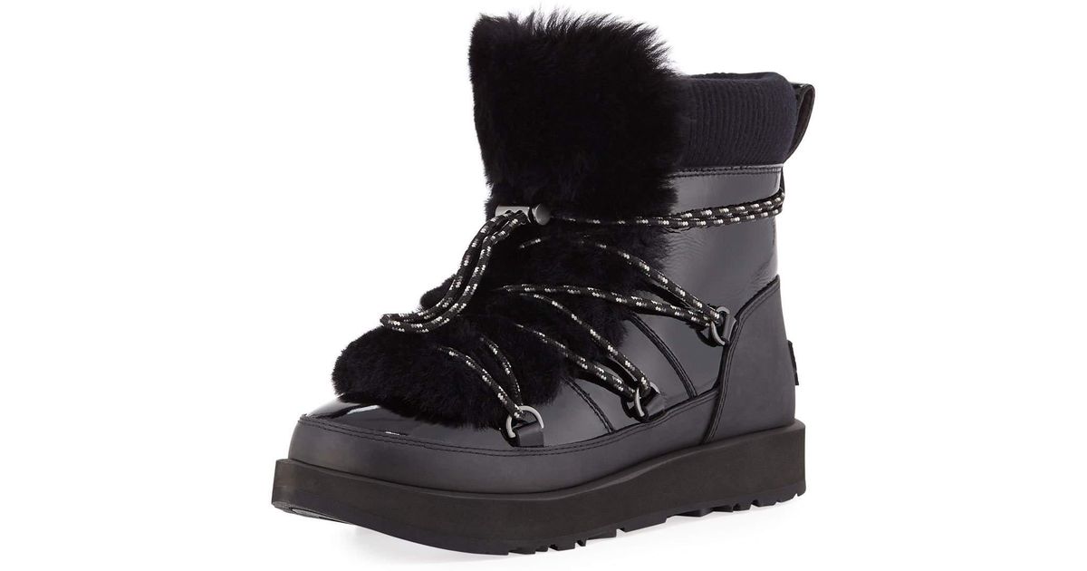 ugg highland fur trimmed waterproof boots