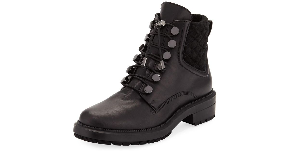 aquatalia linda leather combat boot