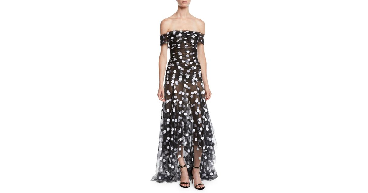 polka dot evening gown