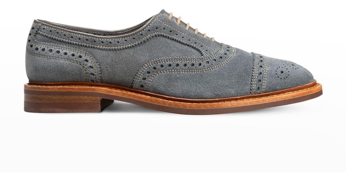 Allen Edmonds Strandmok Suede Oxford Shoes in Gray for Men Lyst