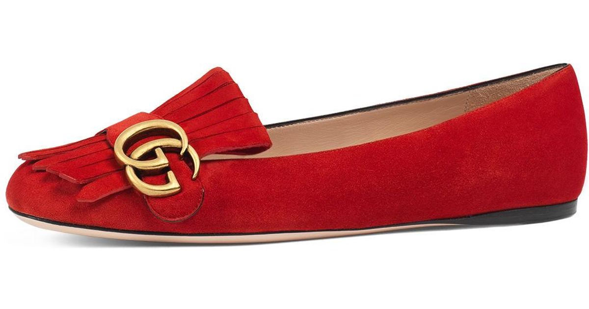 gucci suede ballet flat