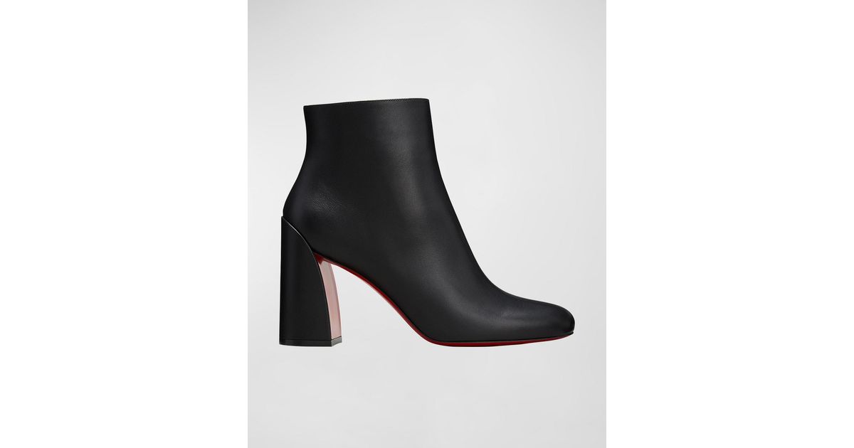 Christian Louboutin Kate Perforated Red Sole Ankle Booties, Black, Women's, 40eu, Boots Ankle Boots & Booties