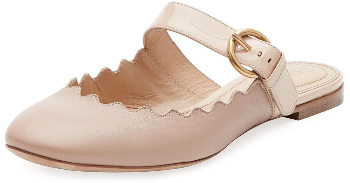 chloe lauren flat leather mary jane slide
