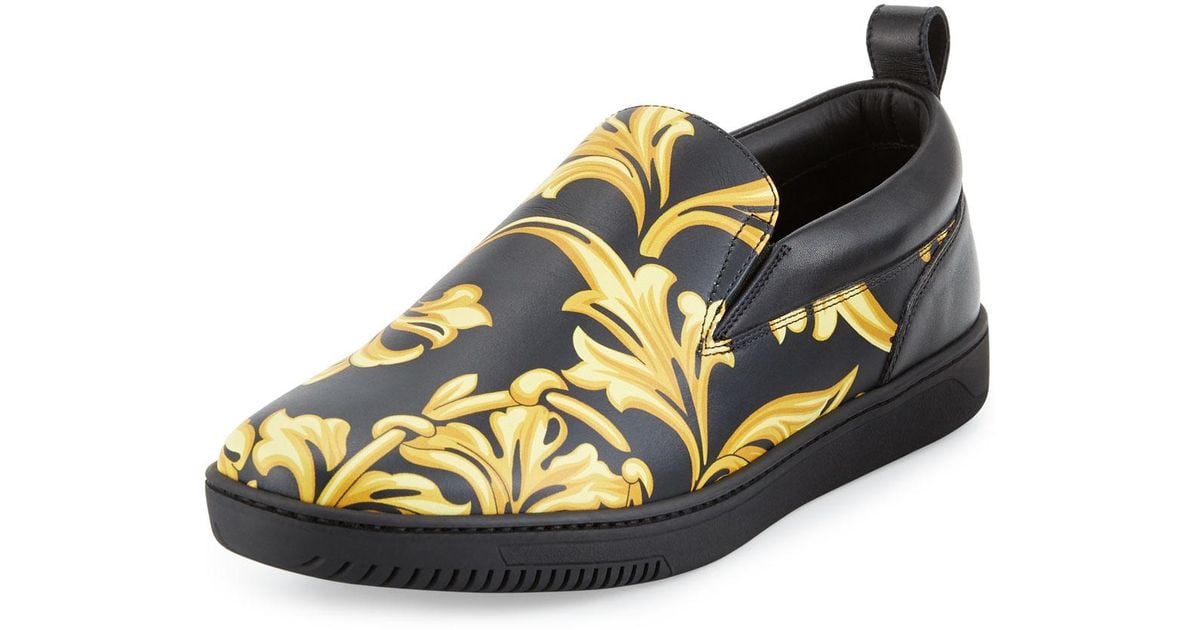versace black and gold sneakers