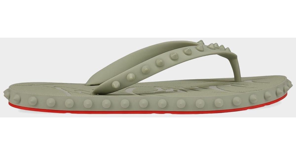 Christian Louboutin Loubi Donna Spike Flip Flops | Lyst