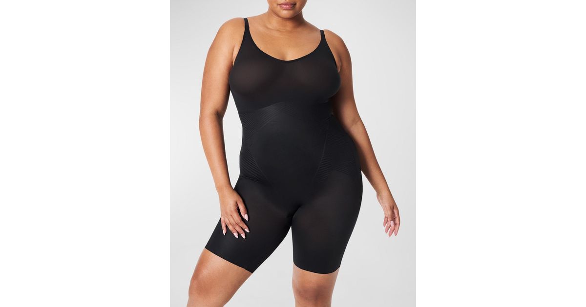 Spanx Mid-thigh Shaping Bodysuit in Black