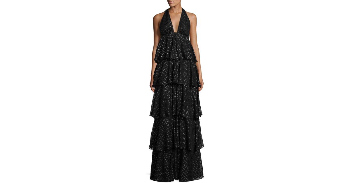 jill jill stuart black halter gown