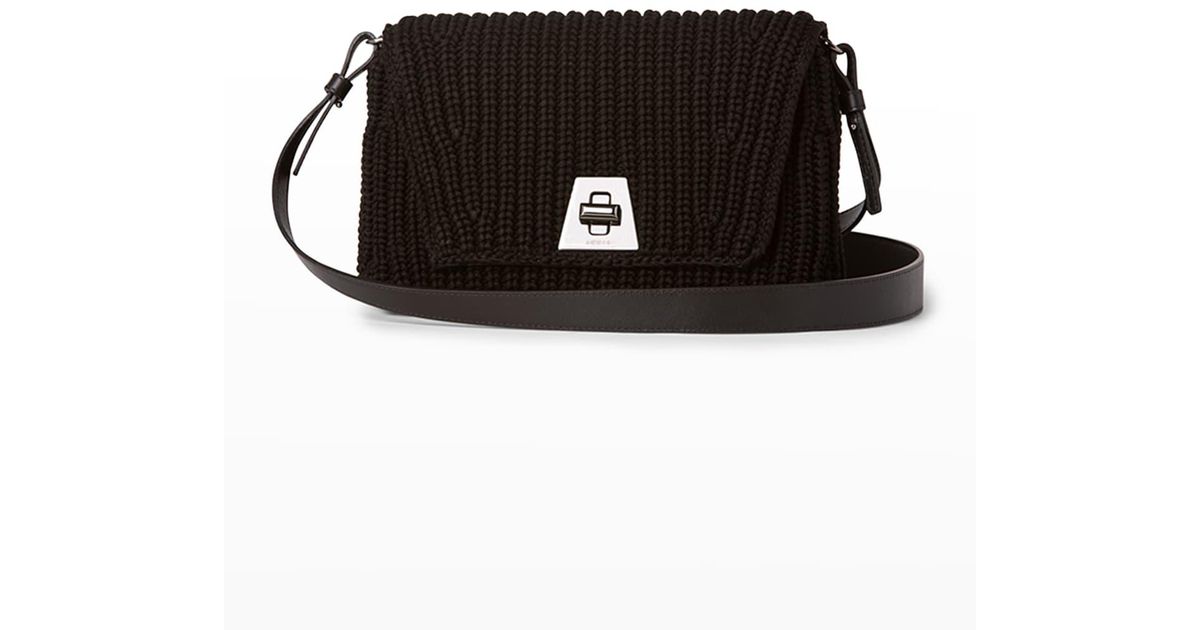 Akris Anouk Small Day Knit Crossbody Bag in Black | Lyst