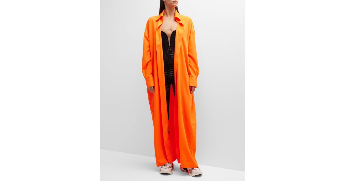 Norma Kamali Oversized Neon Boyfriend Shirtdress in Orange | Lyst