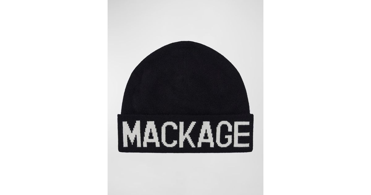 Mackage Kiko Wool-knit Logo Beanie Hat in Blue for Men | Lyst