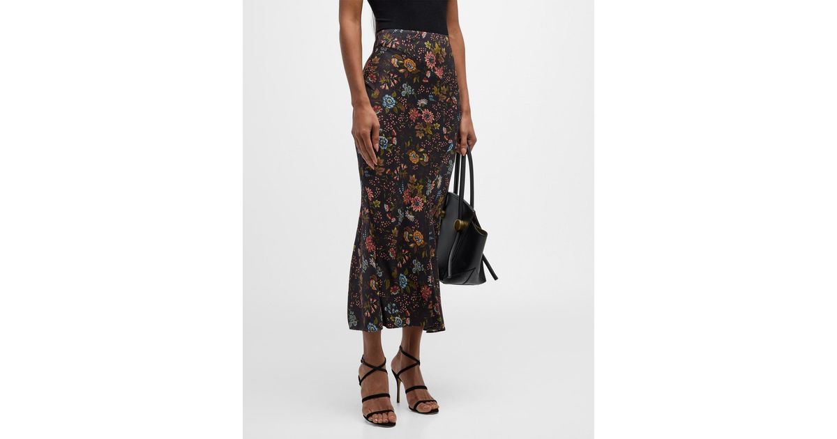 Veronica Beard Clover Floral Midi Skirt | Lyst