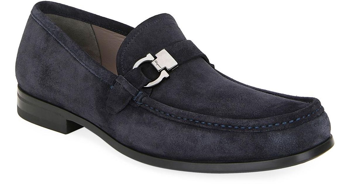 salvatore ferragamo men's adam leather gancio loafers