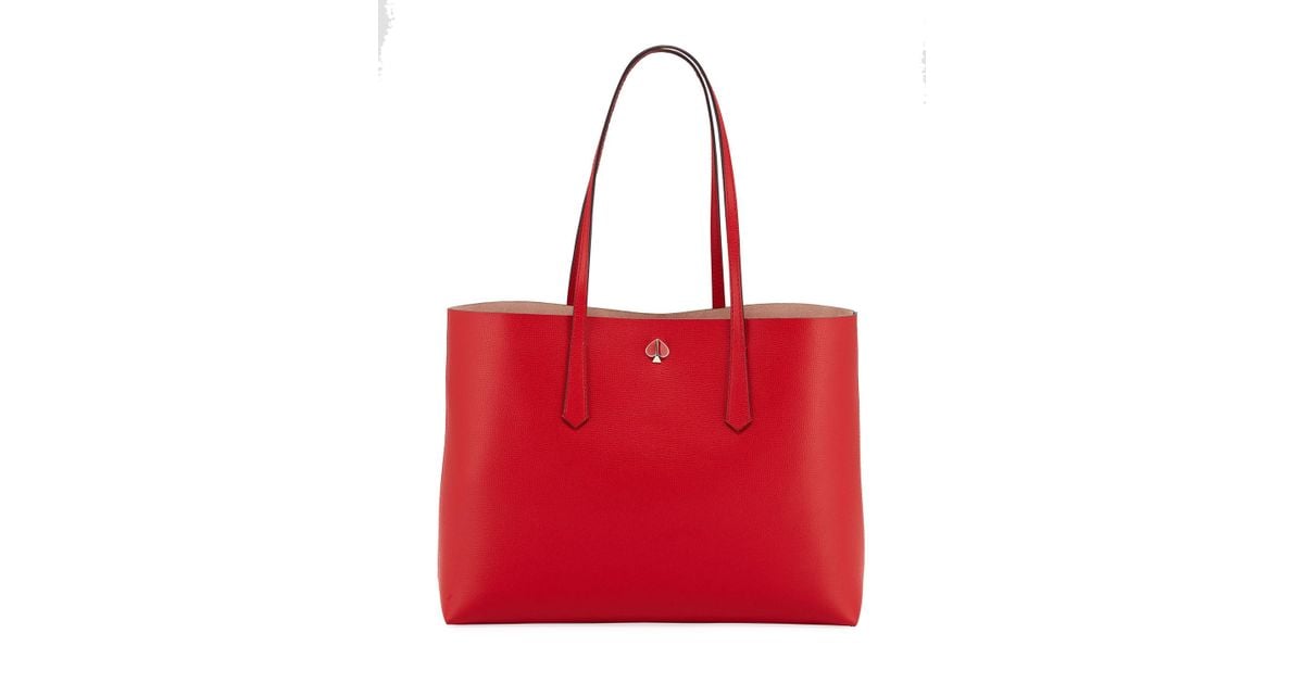 Kate Spade Molly Large Leather Tote in Bright Red (Red) Lyst