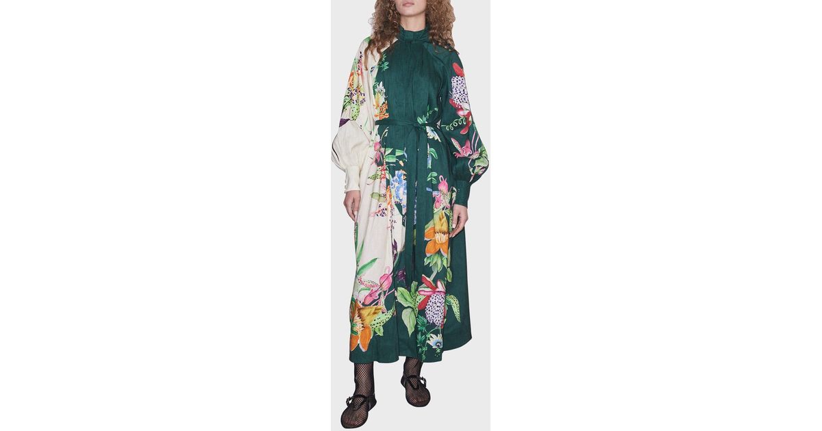 ALEMAIS Aggie Wide-Leg Floral Linen-Blend Pants main image 0