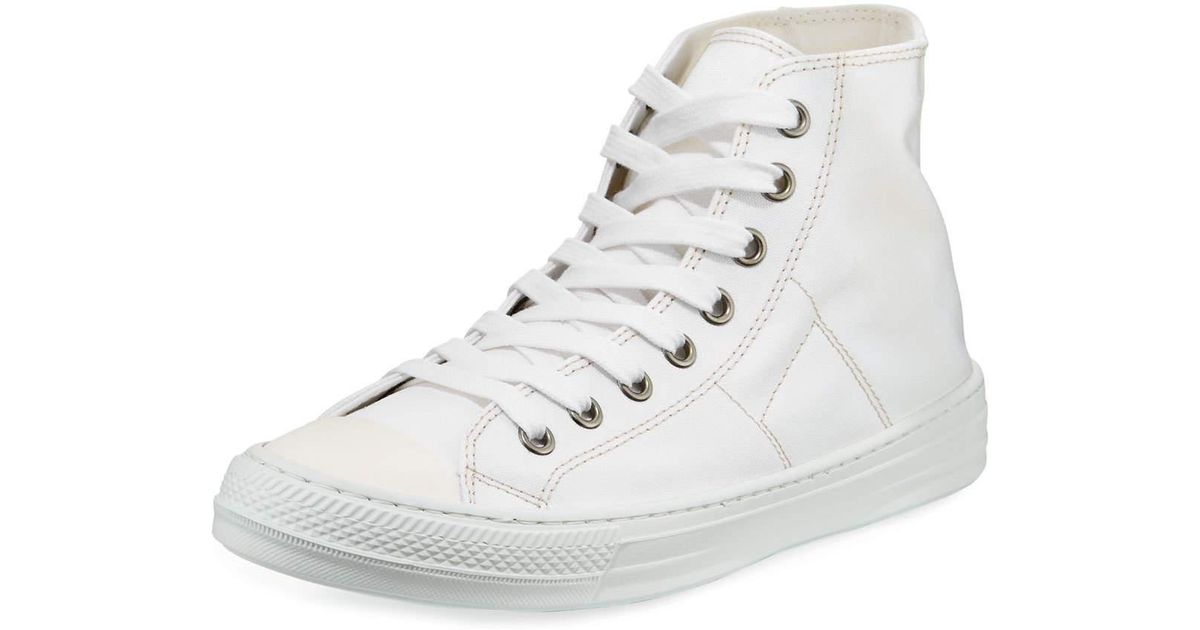 mens white canvas high tops