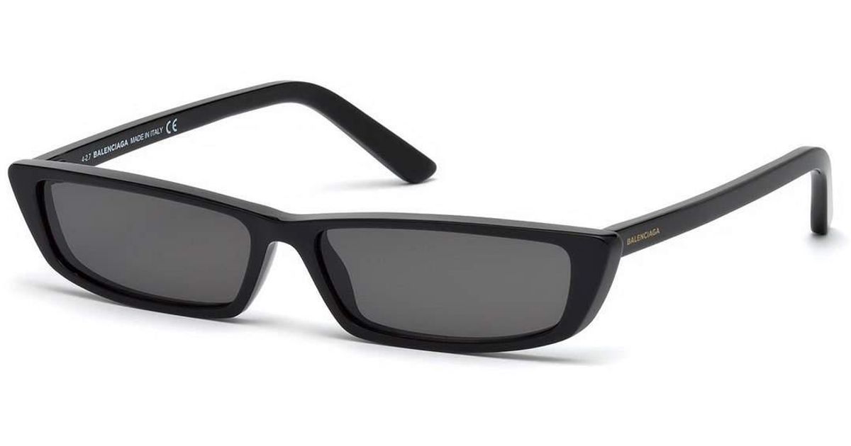 balenciaga runway rectangle sunglasses black